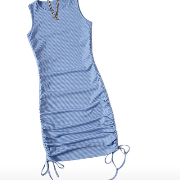 Drawstring Side Rib-knit Bodycon Dress - Picture 6 of 6